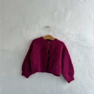 Zara pink fuzzy cardigan size 4-5T